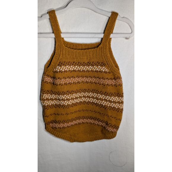 Bebe Organic Unisex Knit Wilder Striped Romper 6 Months Wheat Sustainable - Picture 4 of 7